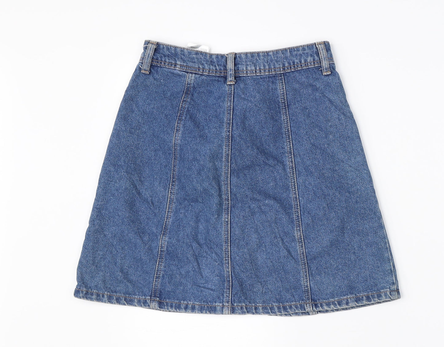 Divded Womens Blue  Denim A-Line Skirt Size 4