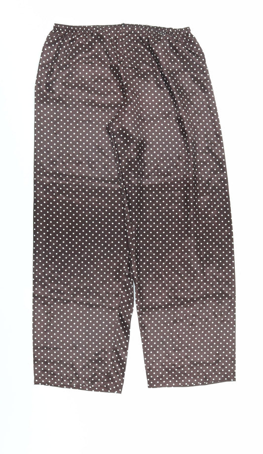 Preworn Womens Brown Polka Dot  Trousers  Size 12 L28 in