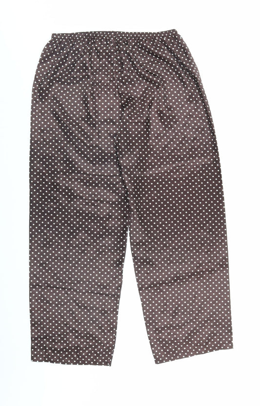 Preworn Womens Brown Polka Dot  Trousers  Size 12 L28 in