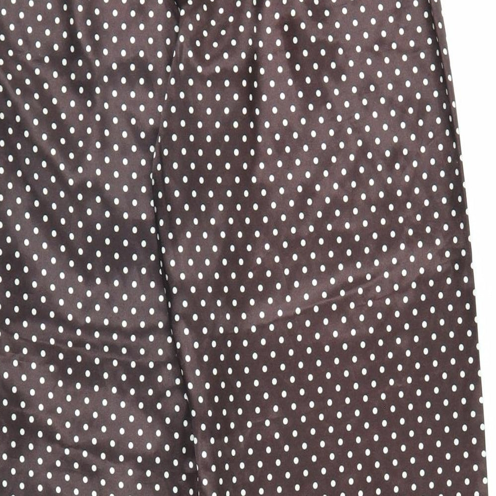 Preworn Womens Brown Polka Dot  Trousers  Size 12 L28 in