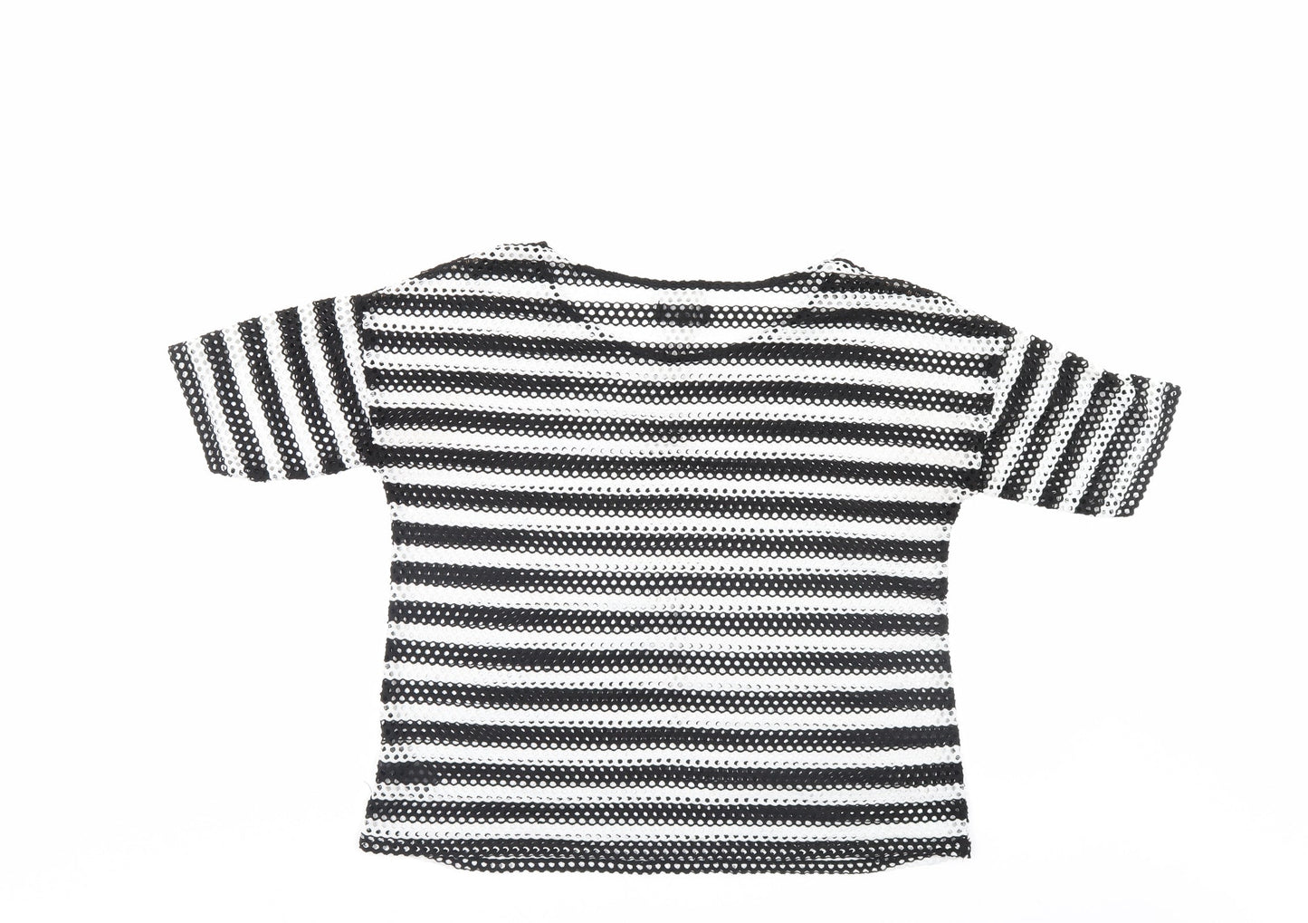 NEXT Womens Black Striped  Basic T-Shirt Size 12
