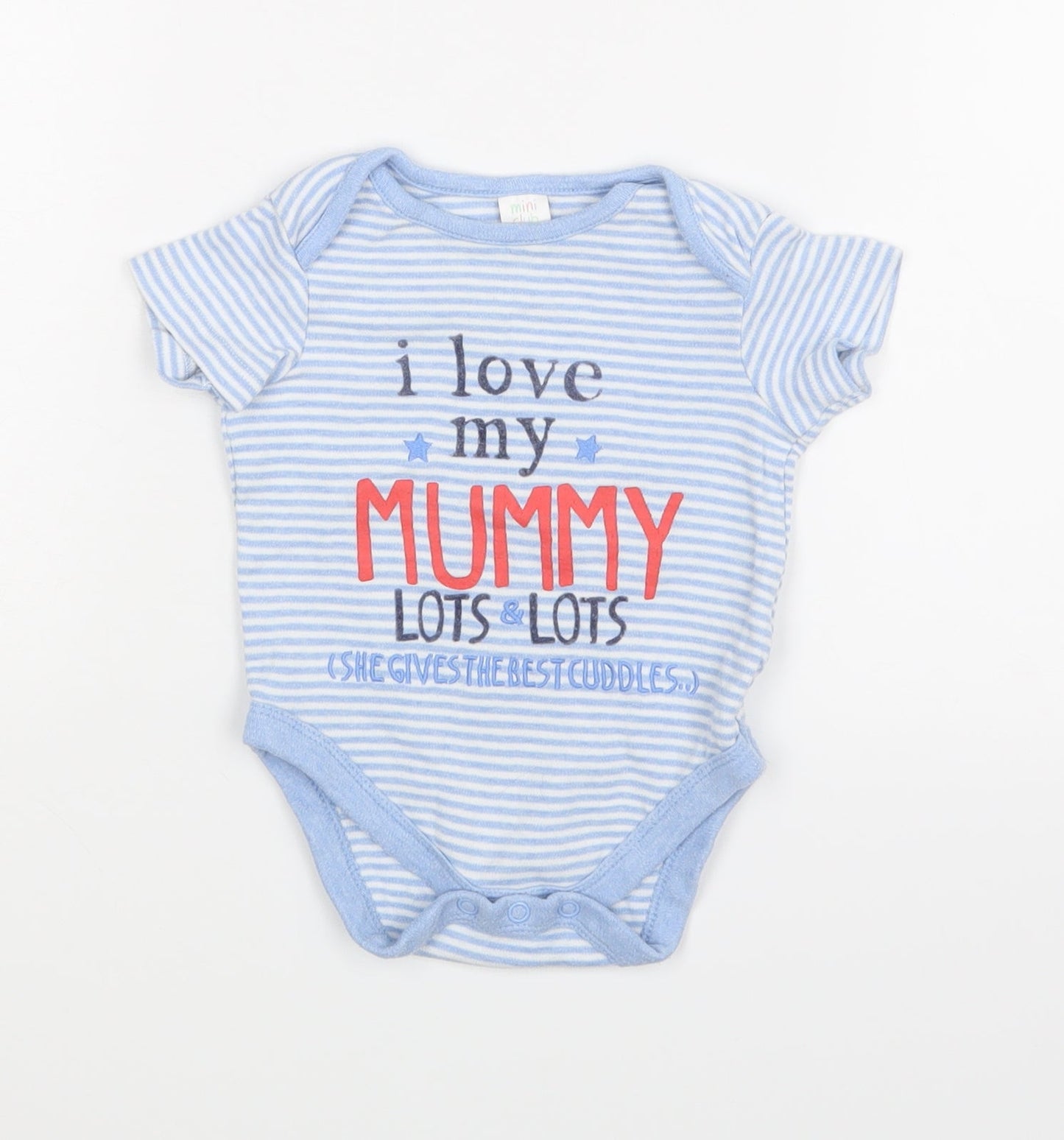 Mini Club Baby Black Striped  Babygrow One-Piece Size 3-6 Months  - I love my mummy