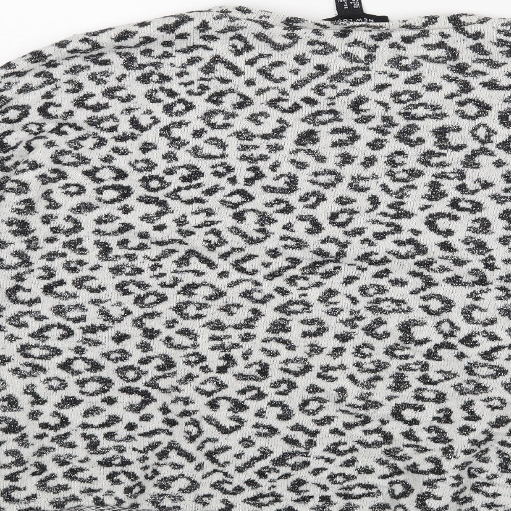 New Look Womens White Animal Print  Pullover Jumper Size M