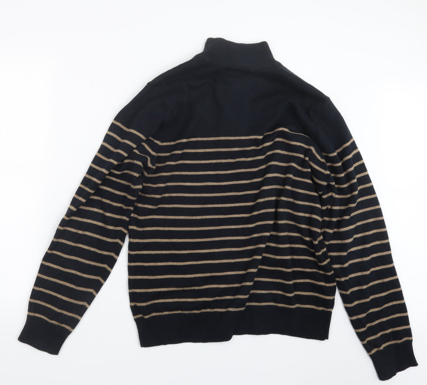Marks and Spencer Mens Black Striped  Pullover Sweatshirt Size M