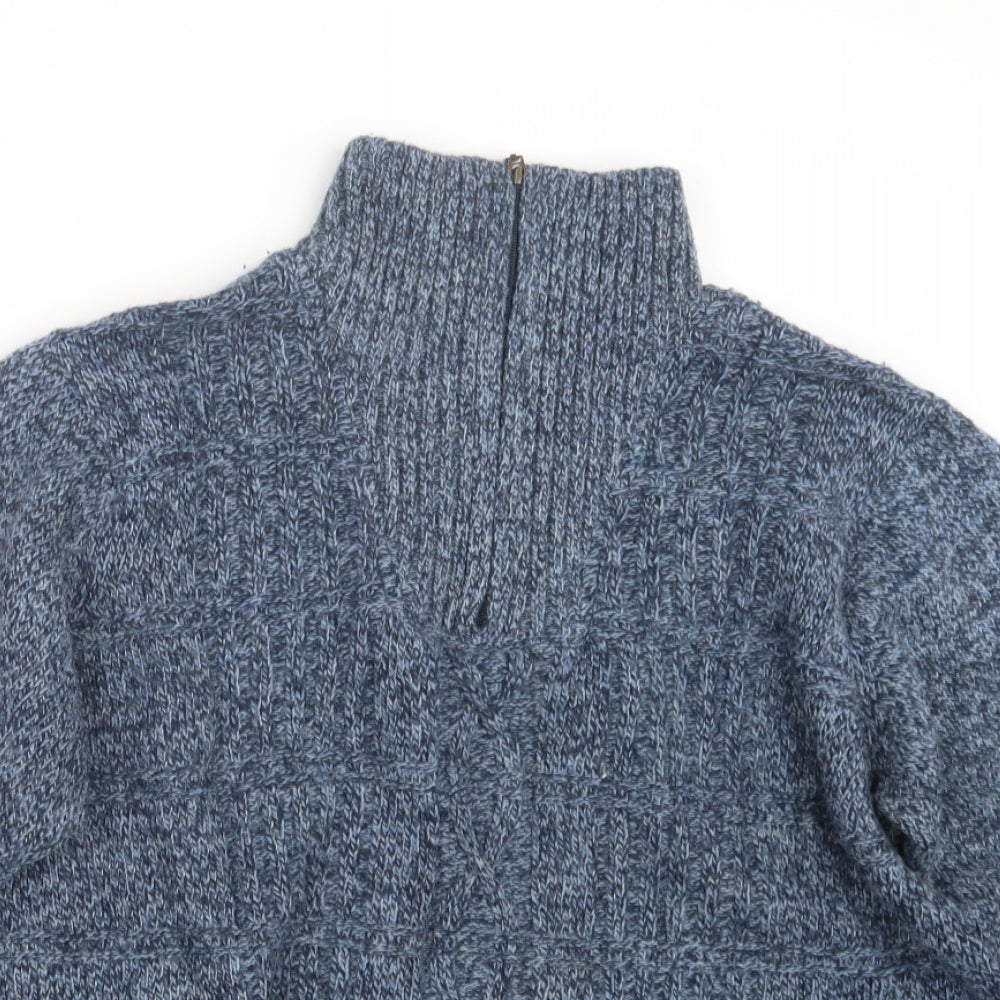 EWM Mens Blue  Knit Pullover Sweatshirt Size S