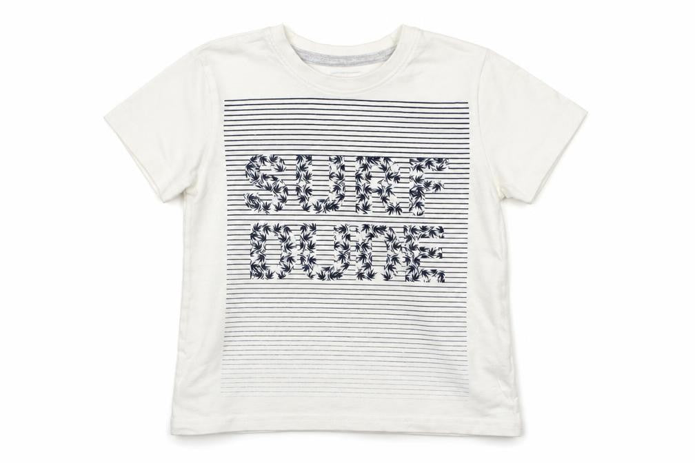 Primark Boys White   Basic T-Shirt Size 18-24 Months  - Surf Dude