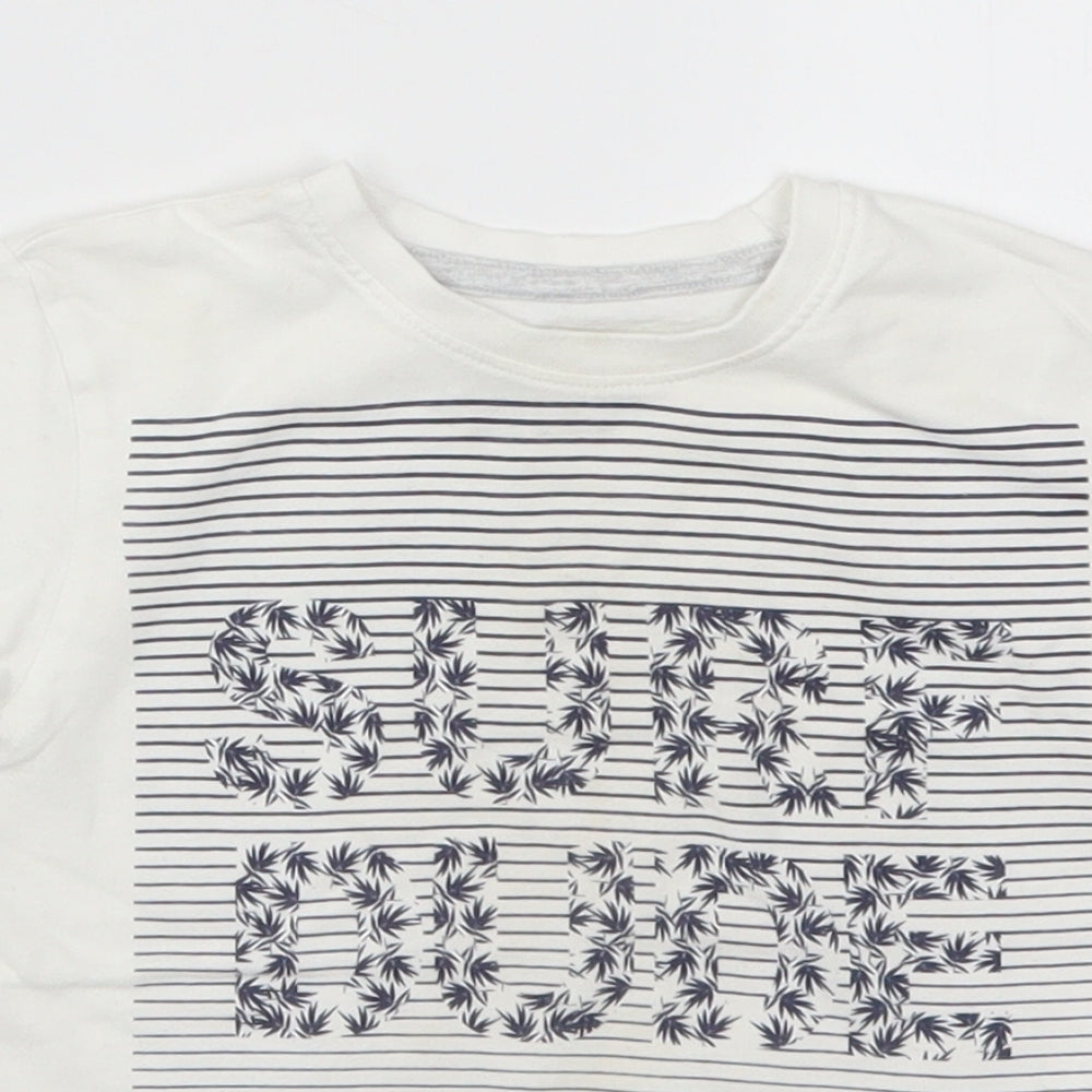 Primark Boys White   Basic T-Shirt Size 18-24 Months  - Surf Dude