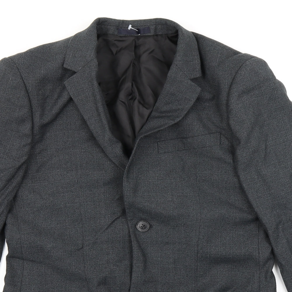 Topman Mens Grey Check  Jacket Blazer Size 38