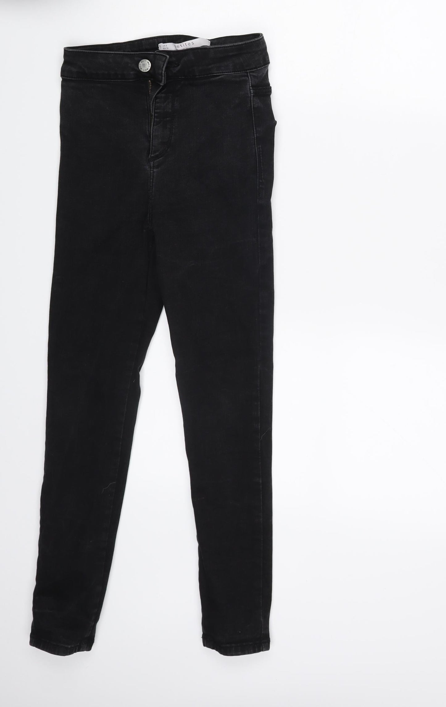 Miss Selfridge Womens Black  Denim Skinny Jeans Size 8 L24 in