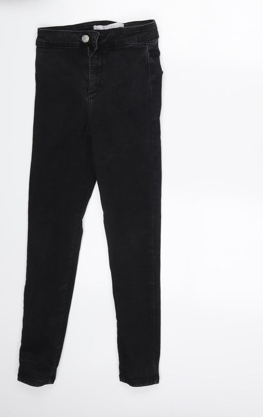 Miss Selfridge Womens Black  Denim Skinny Jeans Size 8 L24 in