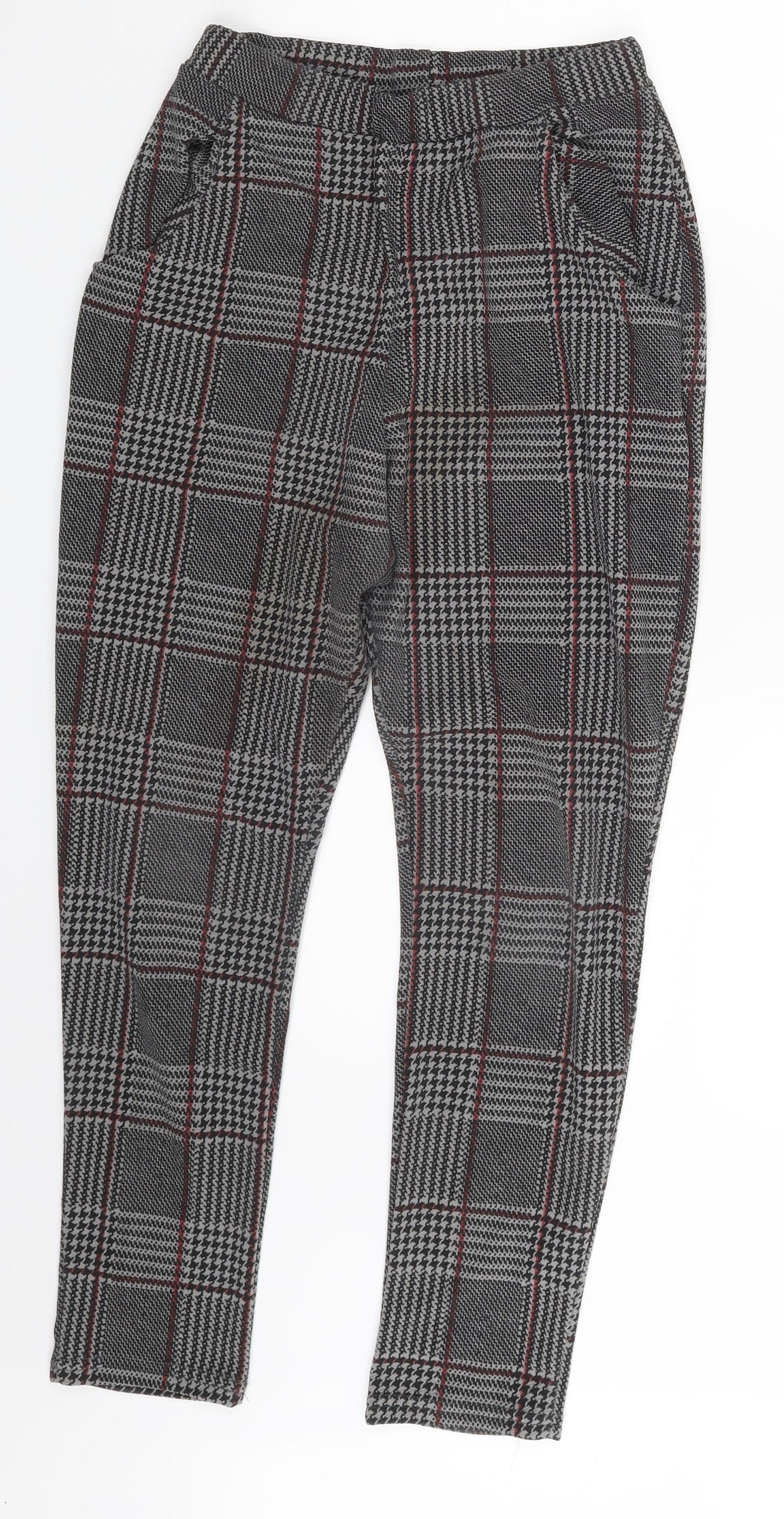 Boohoo Womens Multicoloured Check  Trousers  Size 10 L24 in