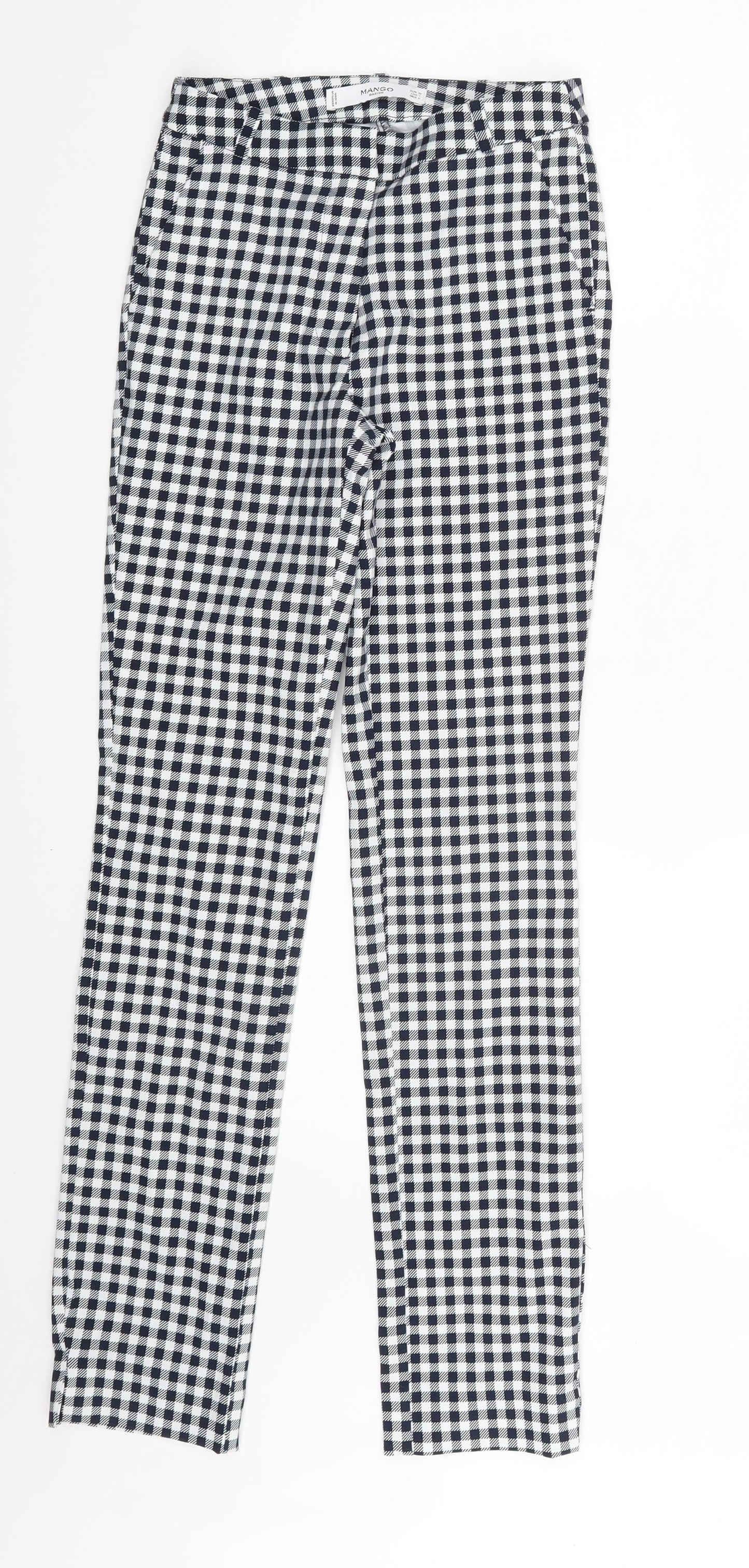 Mango Womens Multicoloured Plaid  Trousers  Size 4 L28 in