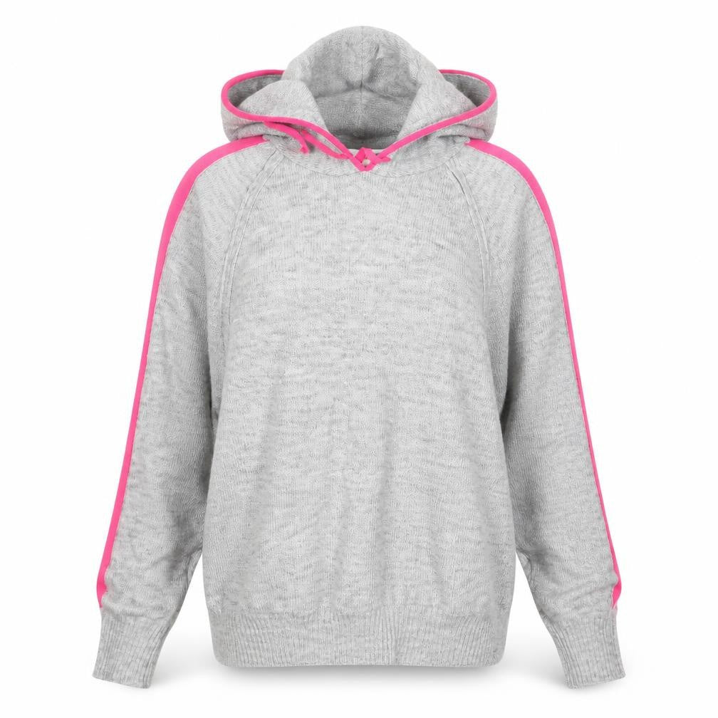 Front view of Papaya women’s grey pullover hoodie, size M