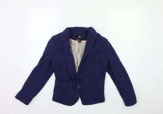 H&M Womens Blue   Jacket Blazer Size 8