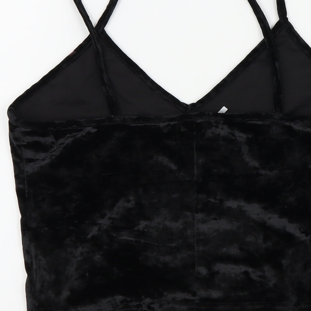 Sparkle & Fade Womens Black Colourblock  Basic T-Shirt Size M