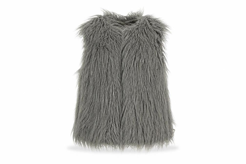 Front view of Minoti girls’ grey colourblock basic jacket waistcoat, size 3-4, years