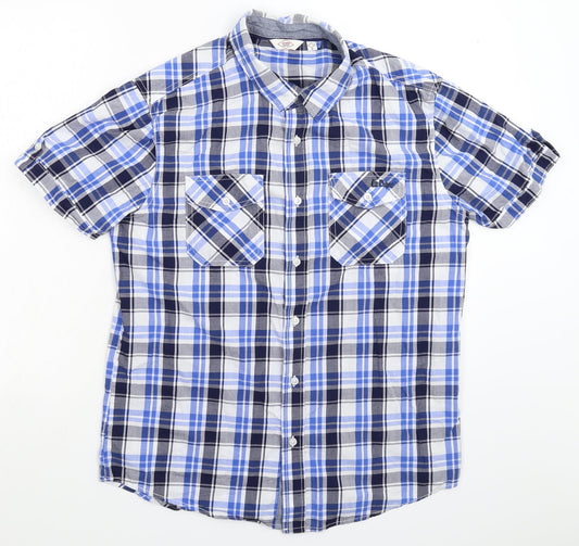 Lee Cooper Mens Multicoloured Check   Button-Up Size M