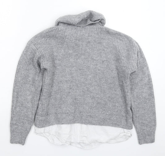 New Look Womens Grey  Knit Pullover Jumper Size S