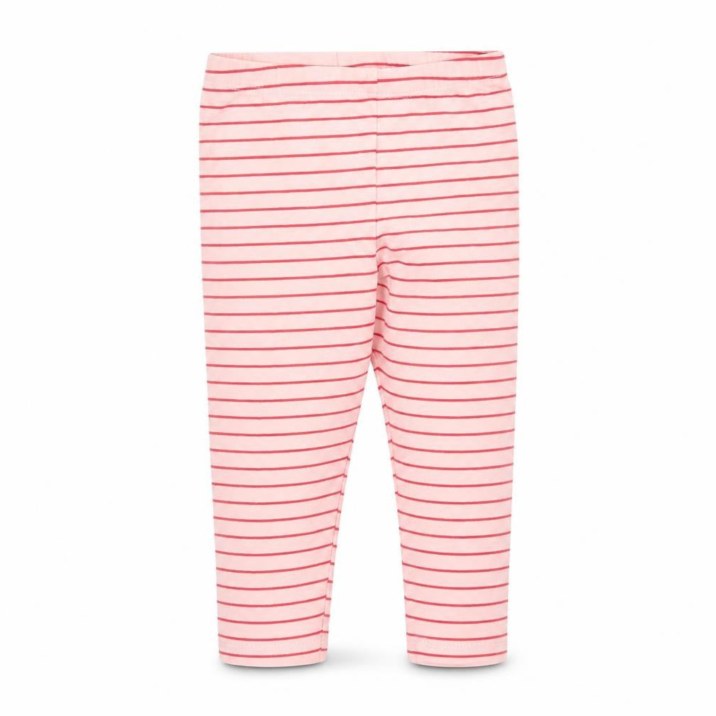 Front view of F&F girls’ pink striped jogger trousers, size 9, months - leggings