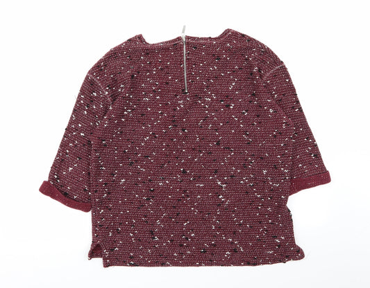 made for me Womens Purple Geometric  Pullover Jumper Size 16