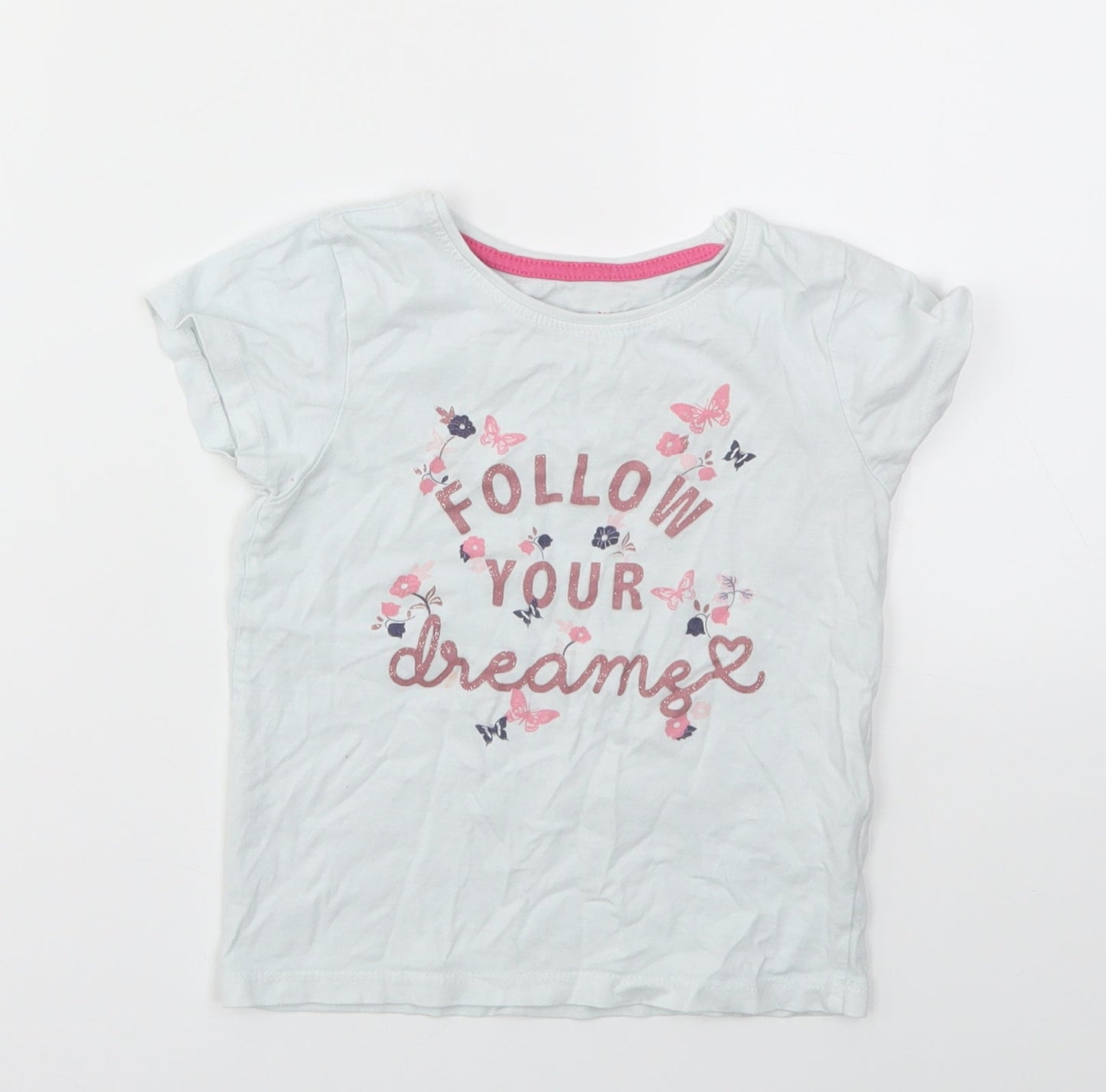 Primark Girls Blue   Basic T-Shirt Size 4-5 Years