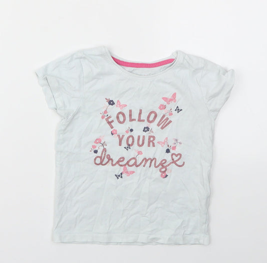 Primark Girls Blue   Basic T-Shirt Size 4-5 Years