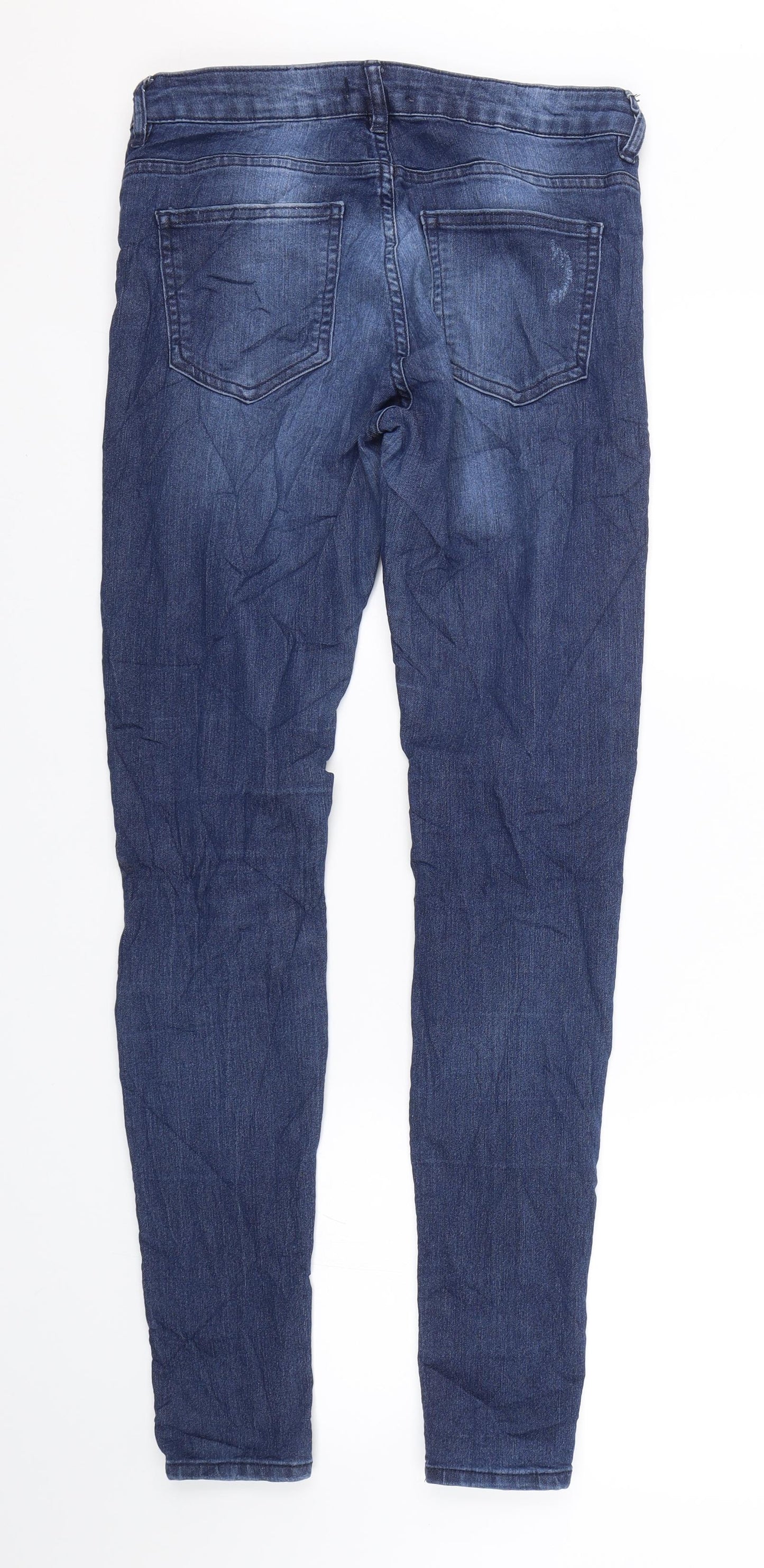 H&M Womens Blue  Denim Skinny Jeans Size 10 L30.5 in