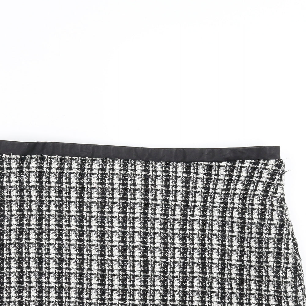 Oasis Womens Black Striped  A-Line Skirt Size 10