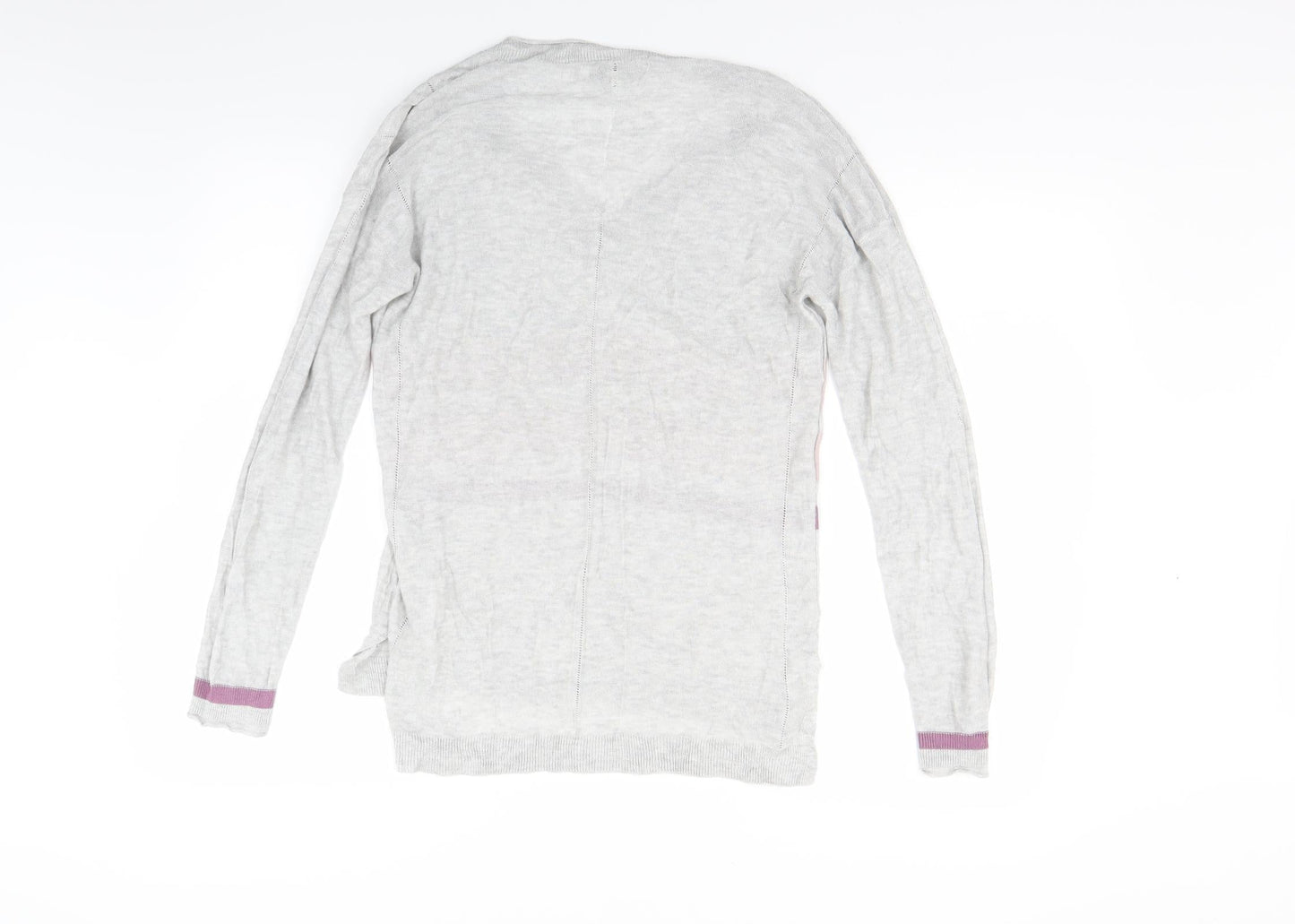 NEXT Womens Grey Striped Knit Pullover Jumper Size 12