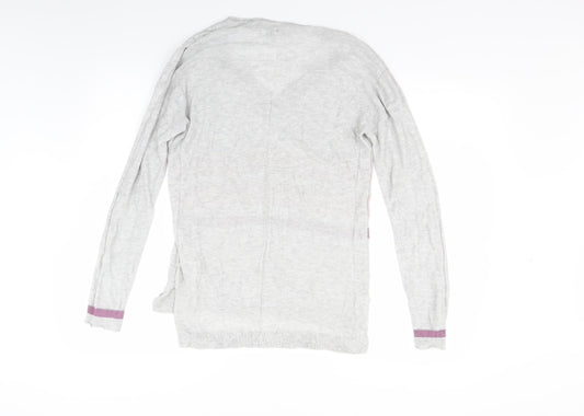 NEXT Womens Grey Striped Knit Pullover Jumper Size 12