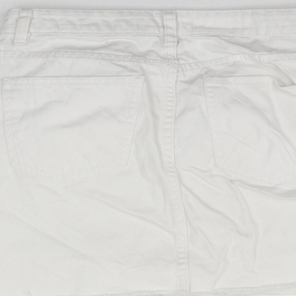 deniem co Womens White   A-Line Skirt Size 10