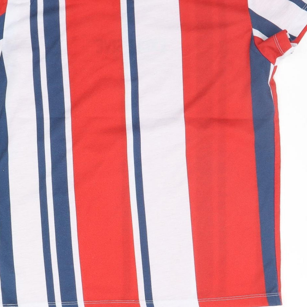 Matalan Boys Red Striped  Basic T-Shirt Size 11 Years