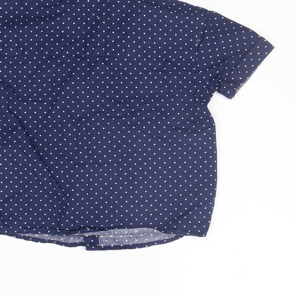 George Boys Blue Polka Dot  Basic Button-Up Size 12-18 Months