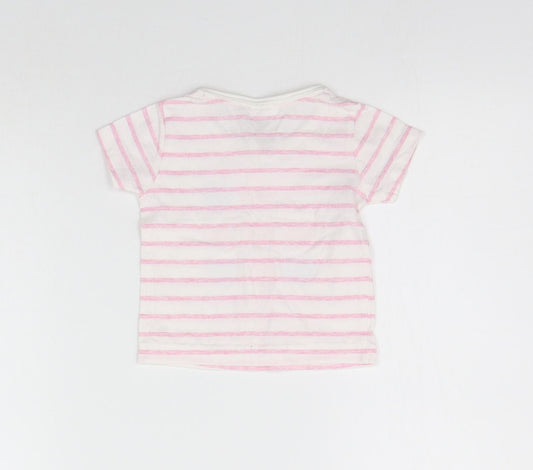 Baby Boys Pink Striped  Basic T-Shirt Size 3-6 Months