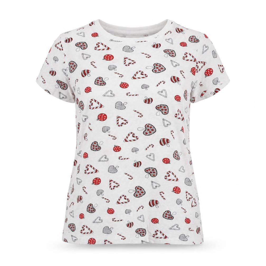 Primark Womens White Geometric  Top Pyjama Top Size 6