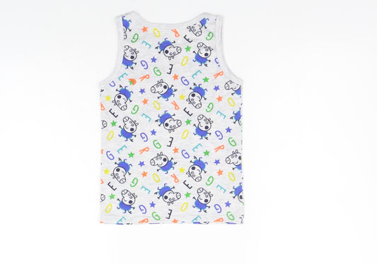 George Boys Grey Geometric  Basic Tank Size 5-6 Years