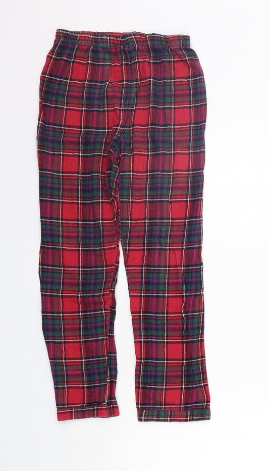 Young Dimension Girls Red Check  Top Lounge Pants Size 8-9 Years  - Elastic Waist Band
