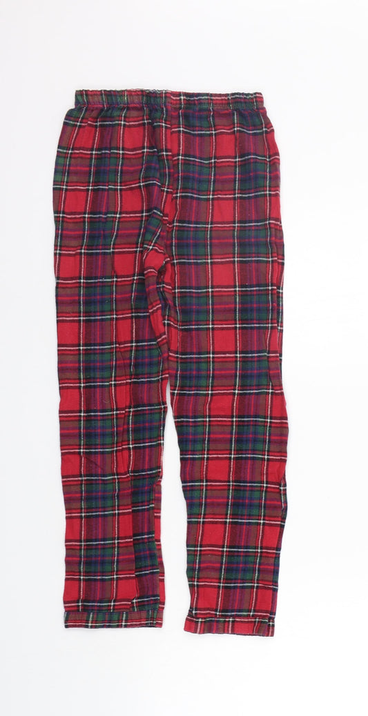 Young Dimension Girls Red Check  Top Lounge Pants Size 8-9 Years  - Elastic Waist Band