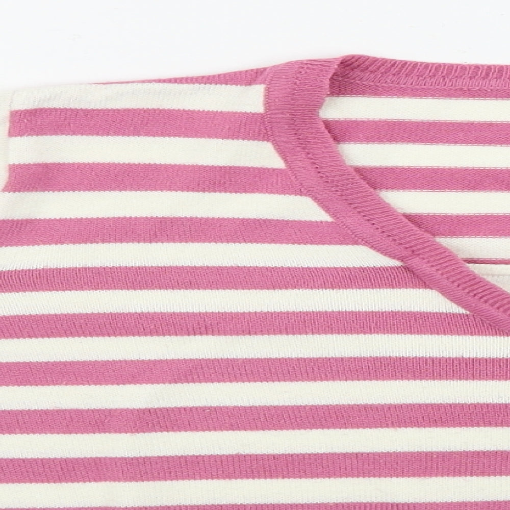 BM  Womens Pink Striped  Pullover Jumper Size S