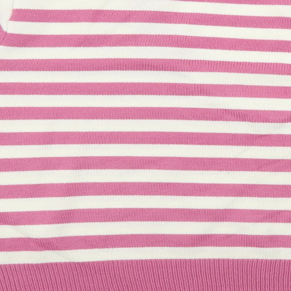BM  Womens Pink Striped  Pullover Jumper Size S