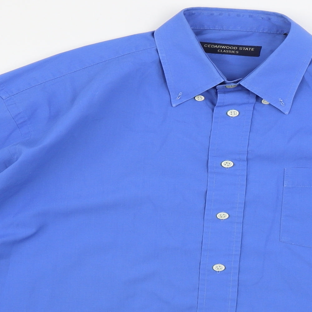 Cedar Wood State  Mens Blue    Button-Up Size 15