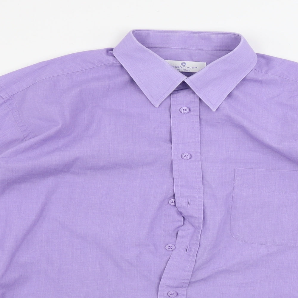 Essentials  Mens Purple    Button-Up Size 16