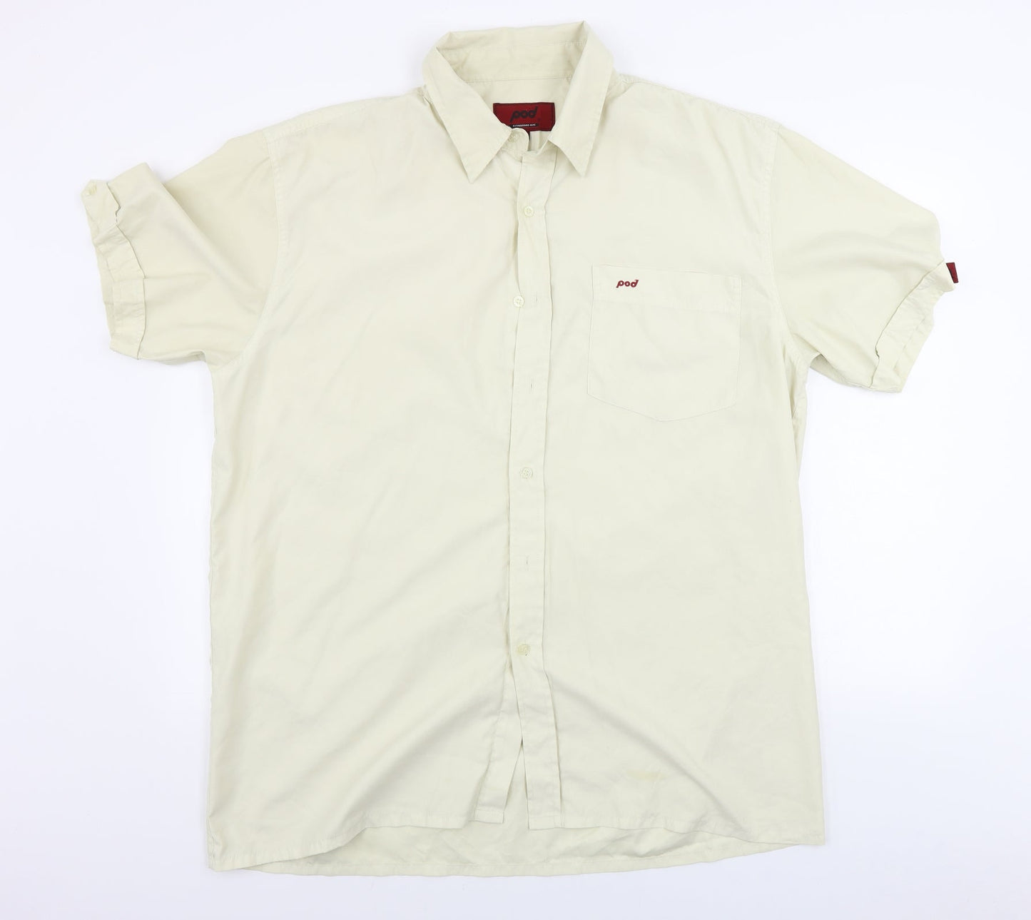 Pod Mens Beige    Button-Up Size XL