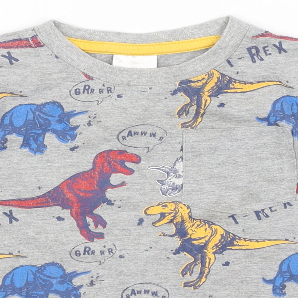 Urban Rascals Boys Grey   Basic T-Shirt Size 2 Years  - Dinosaurs