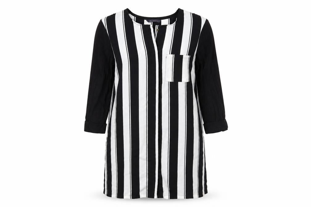 Marks and Spencer Womens Black Striped  Basic Button-Up Size 10