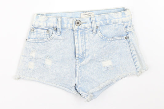 FOREVER 21 Womens Blue  Denim Hot Pants Shorts Size 24 in