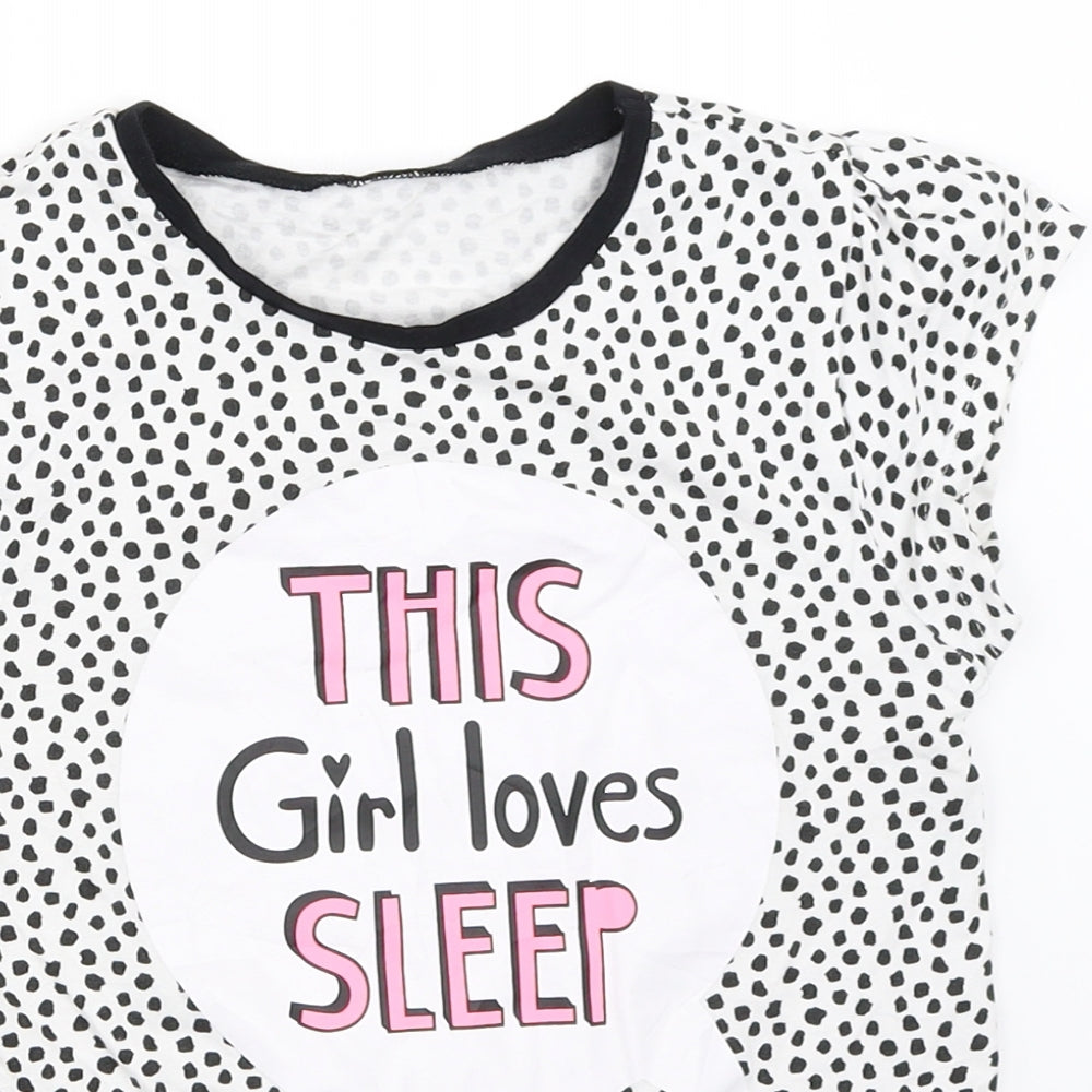 George Girls White Solid  Top Pyjama Top Size 9-10 Years