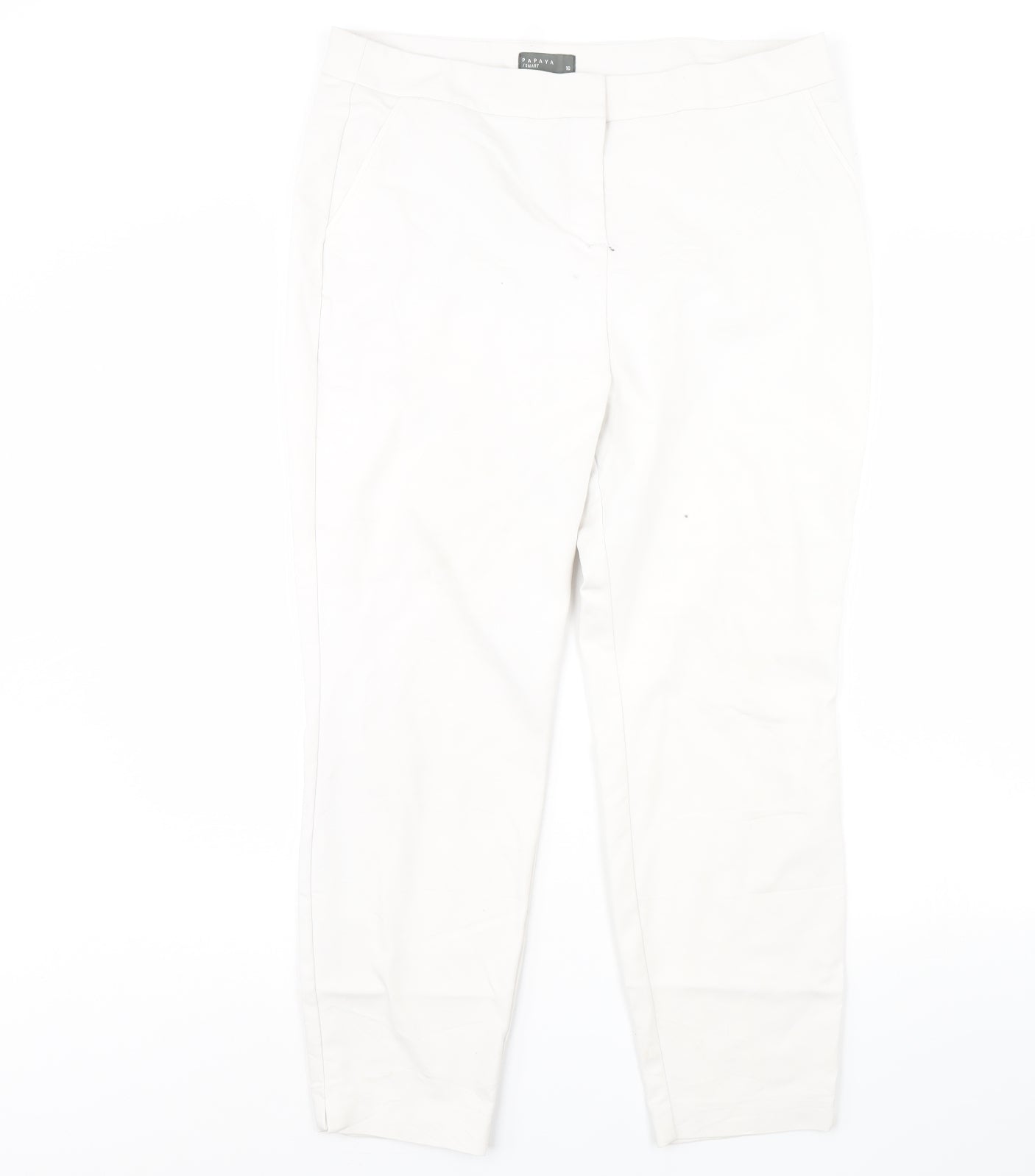Papaya Womens White   Trousers  Size 16 L29 in