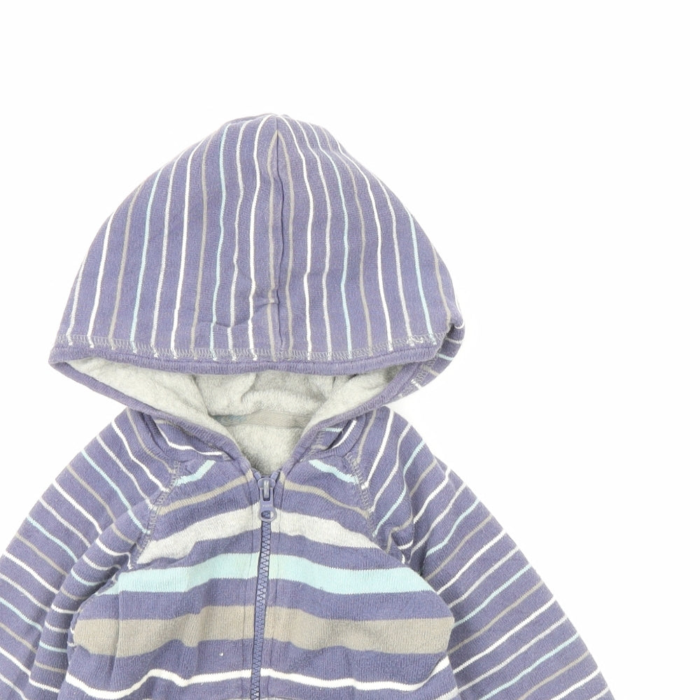 Preworn Boys Blue Striped  Jacket  Size 24 Months