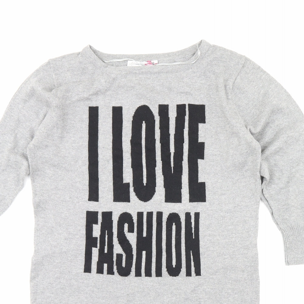 Internacionale Womens Grey   Pullover Jumper Size 12  - I Love Fashion